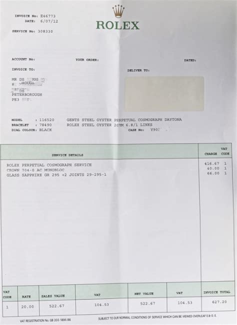 rolex receipt pdf.